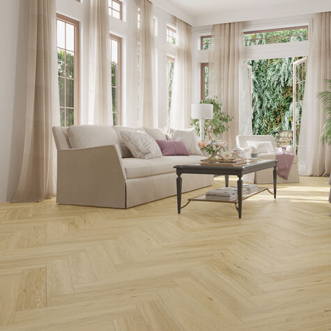 Luxury Vinyl Tiles Herringbone Natural Raw